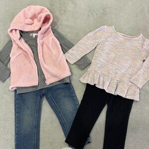 Kids 2T Bundle, Jeans Leggings, Vest Long Sleeve Tops